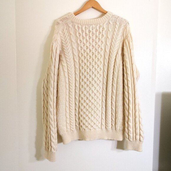 Brand New L.L. Bean Heritage100% Wool Chunky Cable Knit Irish Fisherman Sweater - Picture 5 of 5